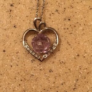 Beautiful sterling silver purple flower pendant